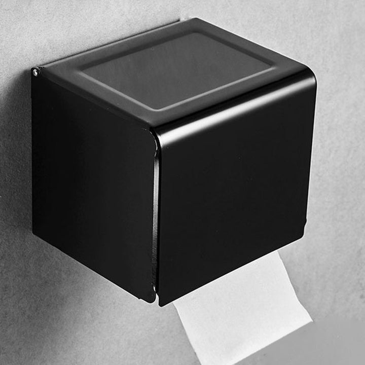 BowLift | Contemporary 8-piece Bathroom Accessory Set Matte Black Bathroom Shelf/Paper Holder/Towel Hook