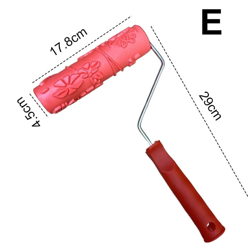 BowLift | Embossing Paint Roller | Patterned Wall Decoration Tool | Rubber Roller with Handle