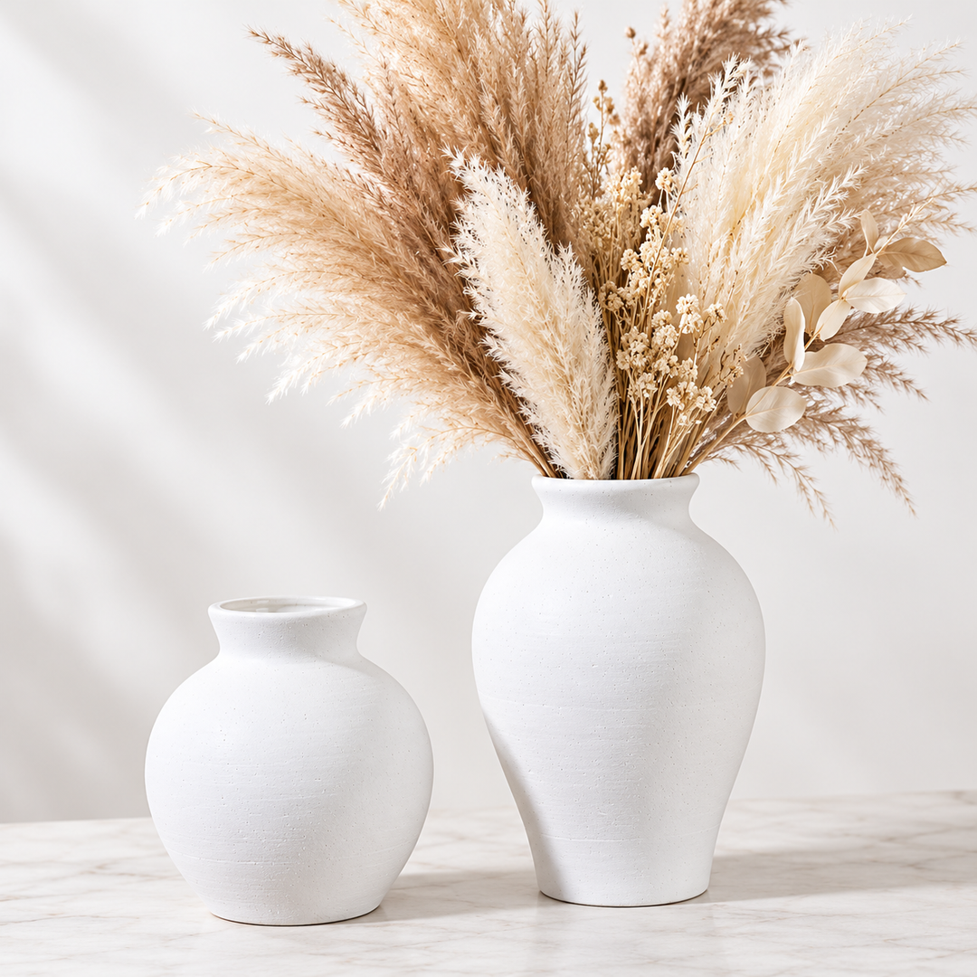 Textured Minimalist Ceramic Tabletop Decorative Vase Bowlift
