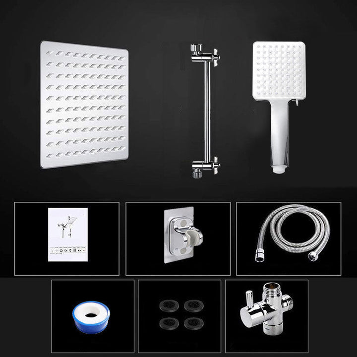 BowLift | Pull down Dual Shower Head Square High Arch Shower Head Combo in Chrome