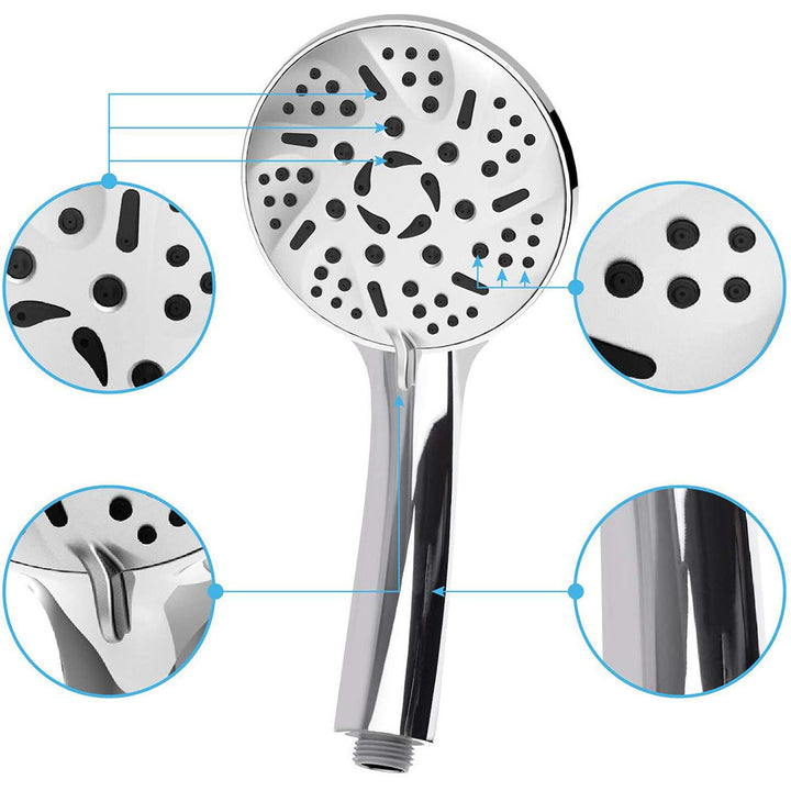BowLift | Modern Dual Shower Head Square High Arc Shower Head in Silver