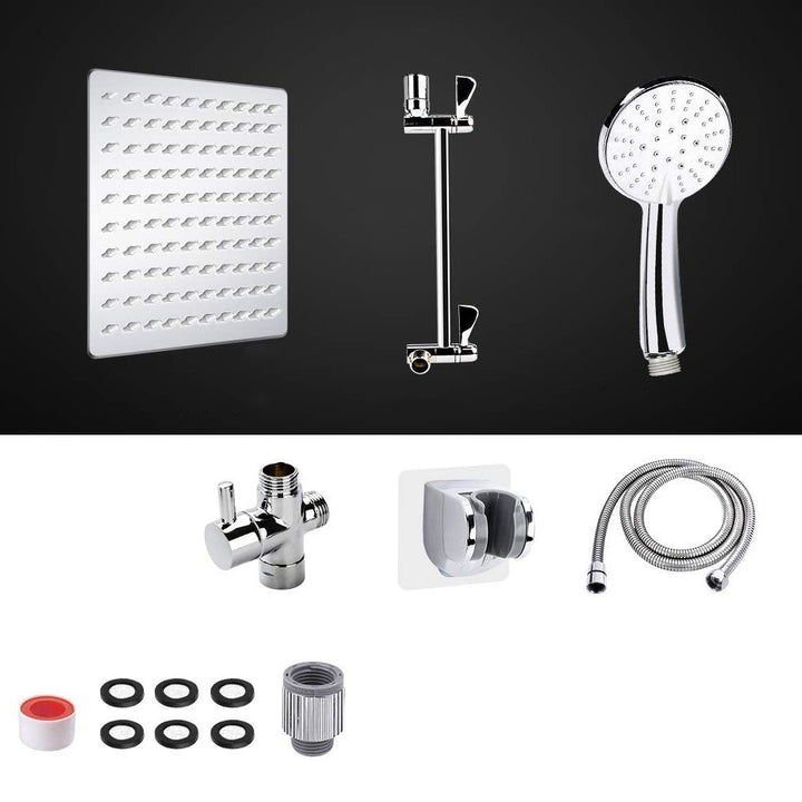 BowLift | Modern Dual Shower Head Square High Arc Shower Head in Silver