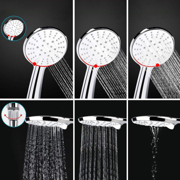 BowLift | Modern Dual Shower Head Square High Arc Shower Head in Silver