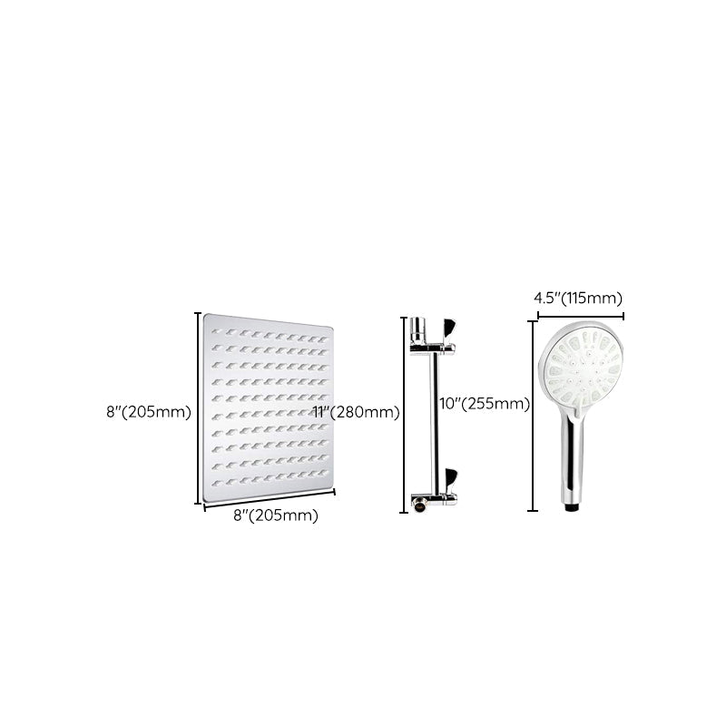 BowLift | Modern Dual Shower Head Square High Arc Shower Head in Silver