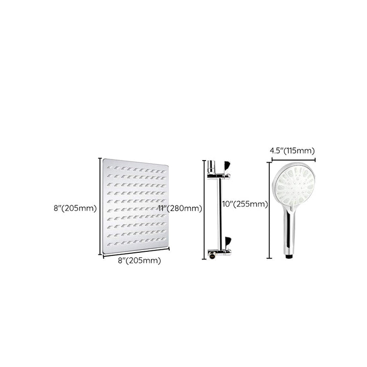 BowLift | Modern Dual Shower Head Square High Arc Shower Head in Silver