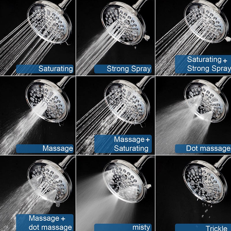 BowLift | Contemporary Shower Combination Adjustable Shower Head Chrome Ceiling Mounted Round Shower Head