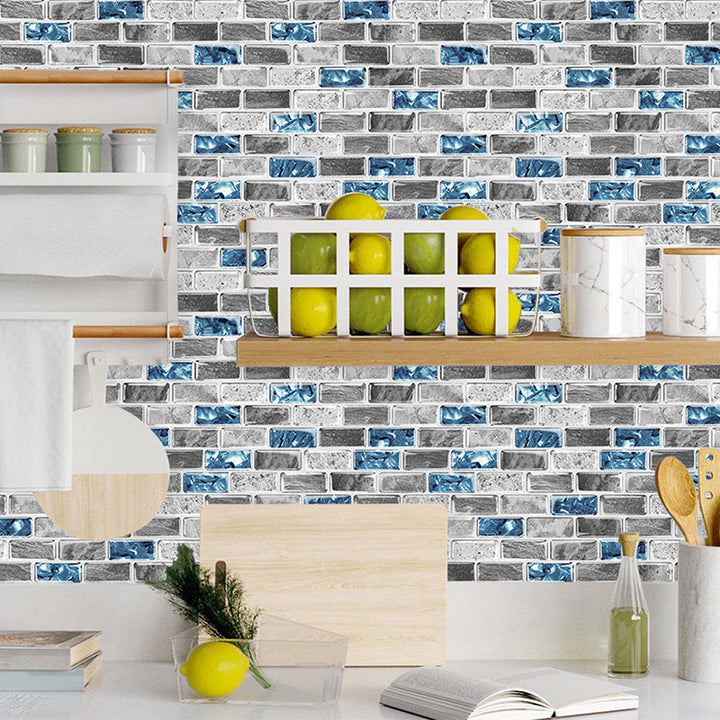 BowLift | Peel and Stick Wall Tile Rectangle PVC Subway Waterproof Peel & Stick Tile 10-Pack