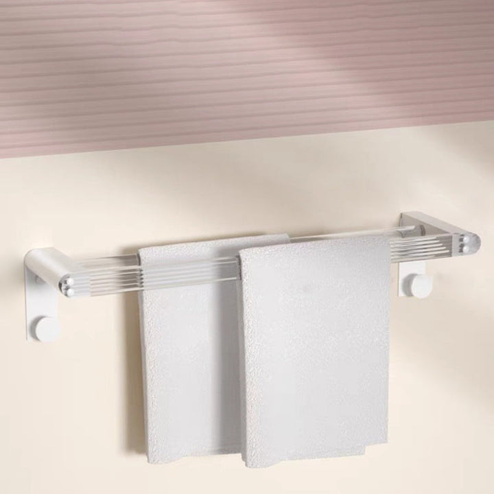 BowLift | White & clear acrylic bathroom accessory set with towel holder/paper holder/robe hooks