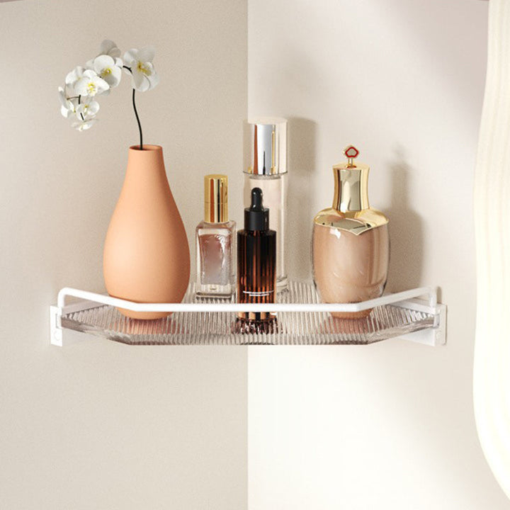 BowLift | White & clear acrylic bathroom accessory set with towel holder/paper holder/robe hooks