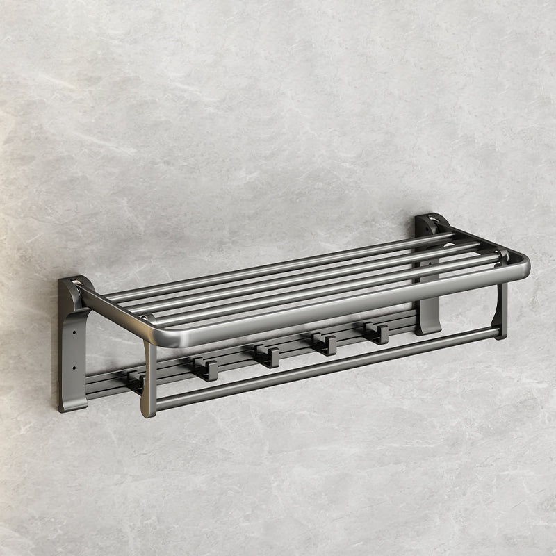 BowLift | Modernism Aluminum Bathroom Accessories Set Gray Metal Bathroom Set with Towel Holder/Bath Shelf