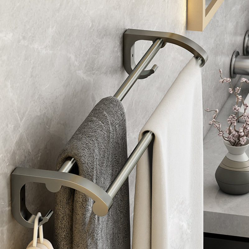 BowLift | Modernism Aluminum Bathroom Accessories Set Gray Metal Bathroom Set with Towel Holder/Bath Shelf