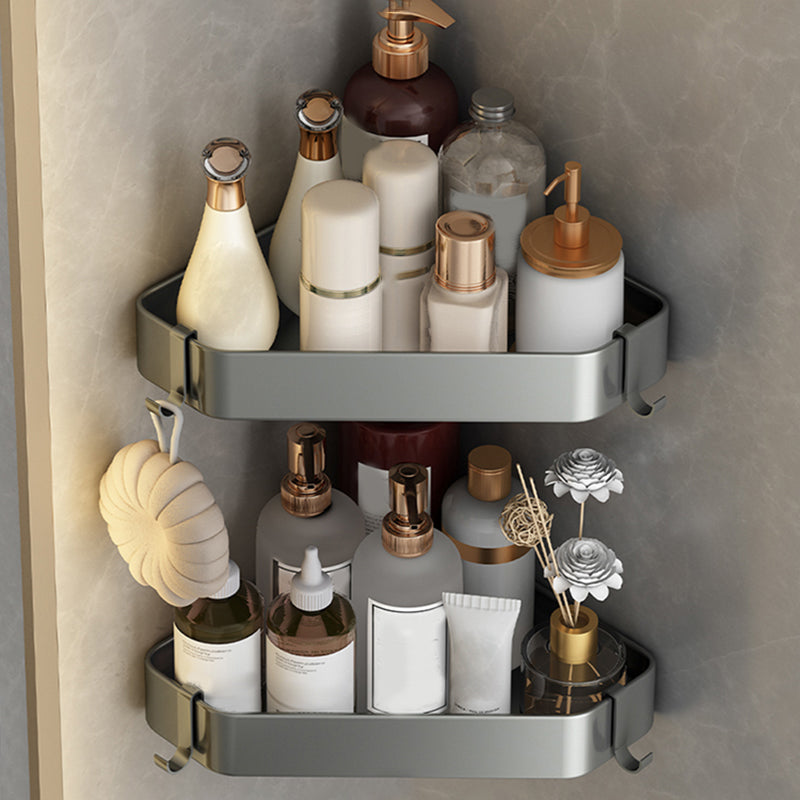 BowLift | Modernism Aluminum Bathroom Accessories Set Gray Metal Bathroom Set with Towel Holder/Bath Shelf