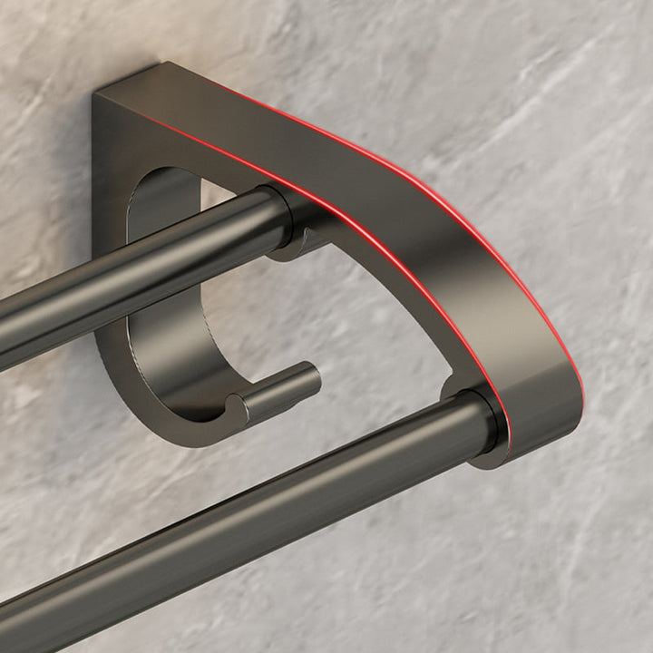 BowLift | Modernism Aluminum Bathroom Accessories Set Gray Metal Bathroom Set with Towel Holder/Bath Shelf