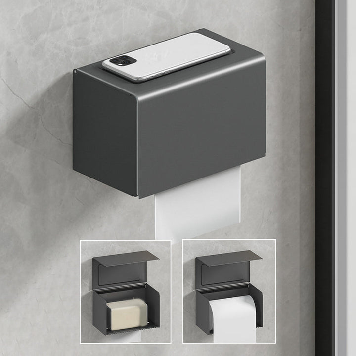 BowLift | Modernism Aluminum Bathroom Accessories Set Gray Metal Bathroom Set with Towel Holder/Bath Shelf