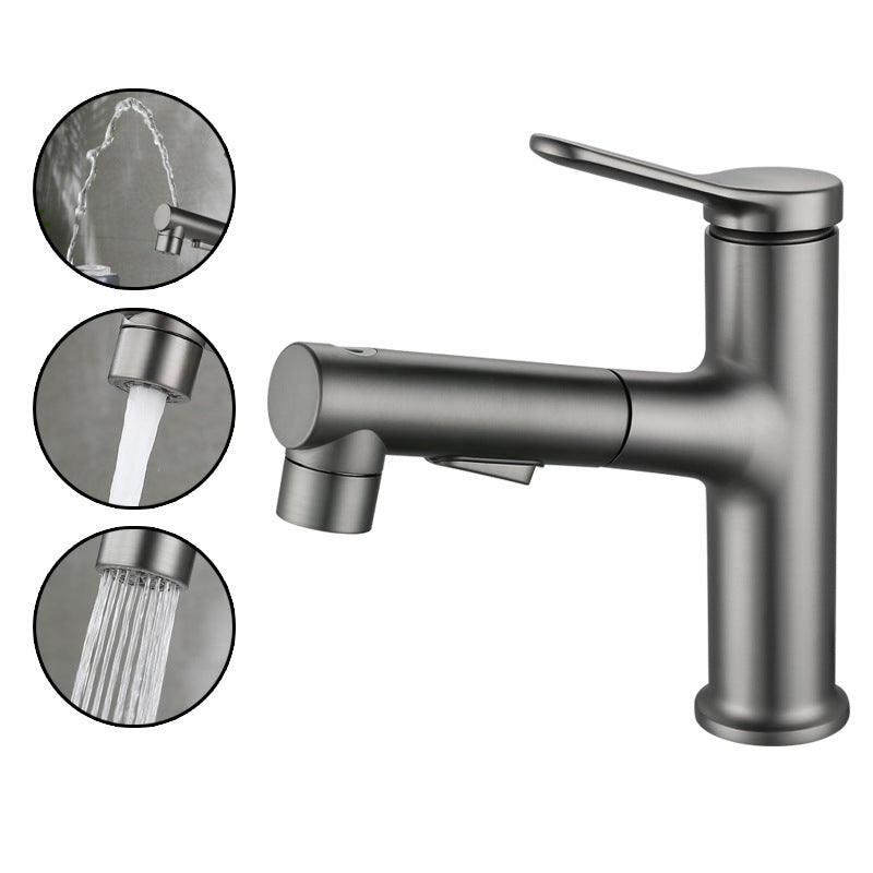 BowLift | Extendable Bathroom Faucet Brass Modern Faucet with Water Hose