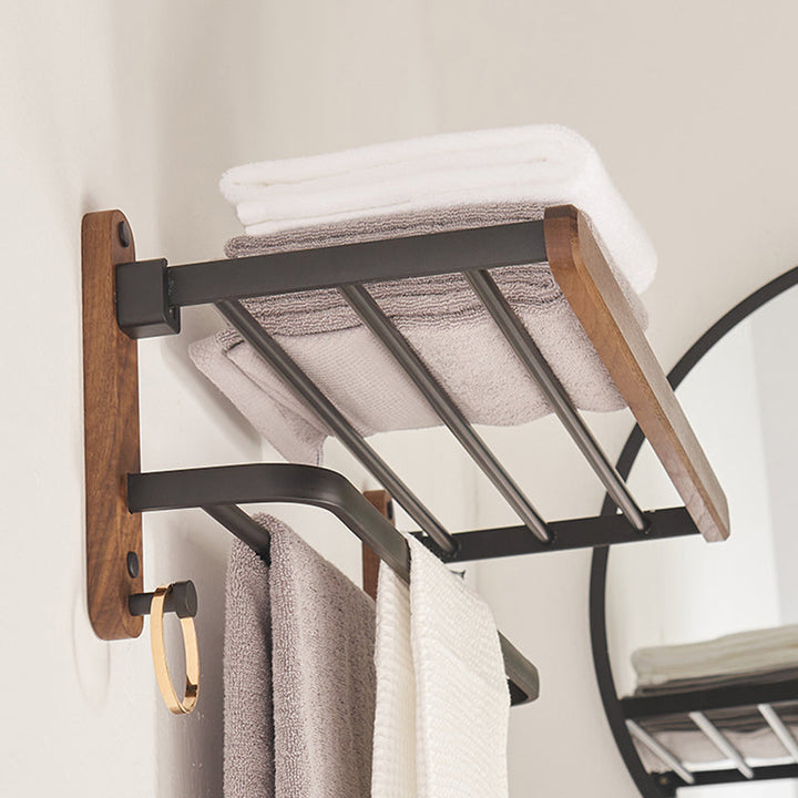 BowLift | Modern Bathroom Accessory Set Aluminum & Wood Bathroom Fittings Set
