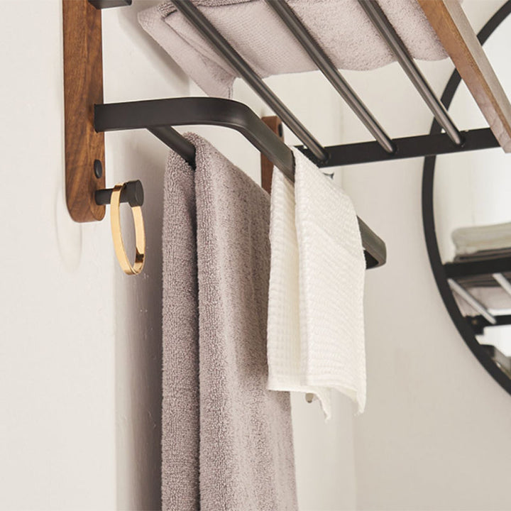 BowLift | Modern Bathroom Accessory Set Aluminum & Wood Bathroom Fittings Set