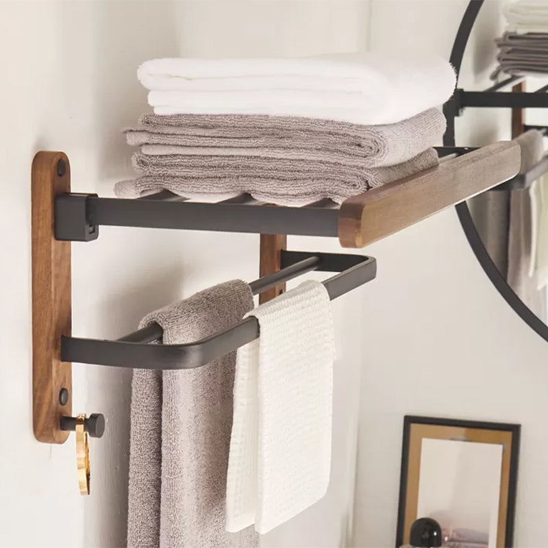BowLift | Modern Bathroom Accessory Set Aluminum & Wood Bathroom Fittings Set