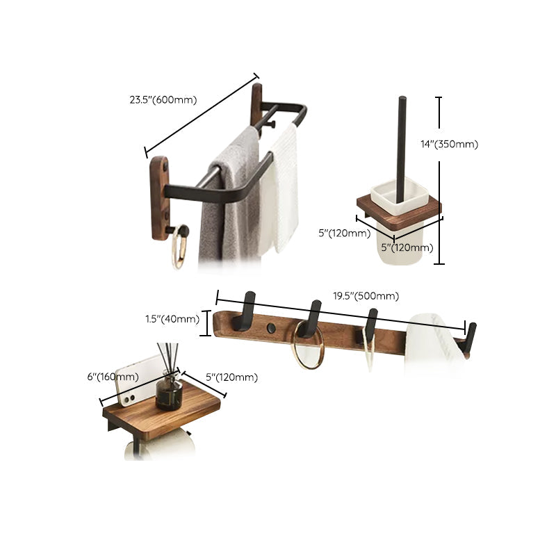 BowLift | Modern Bathroom Accessory Set Aluminum & Wood Bathroom Fittings Set