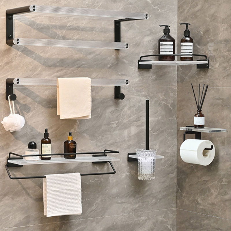 BowLift | Modern Bath Accessories Set Black Towel Bar Bath Shelf Bathroom Fixtures Set