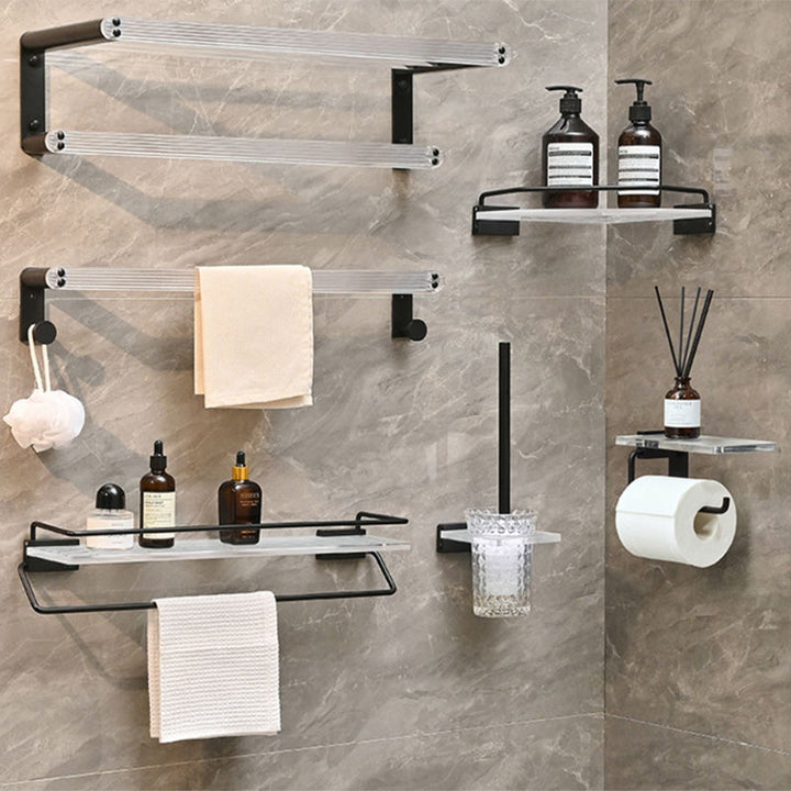 BowLift | Modern Bath Accessories Set Black Towel Bar Bath Shelf Bathroom Fixtures Set