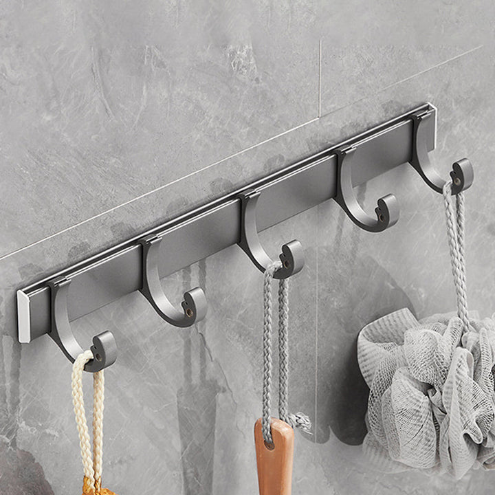 BowLift | Gray 6/7-piece modern bathroom accessory set bathroom shelf/bath towel hooks/towel bar included