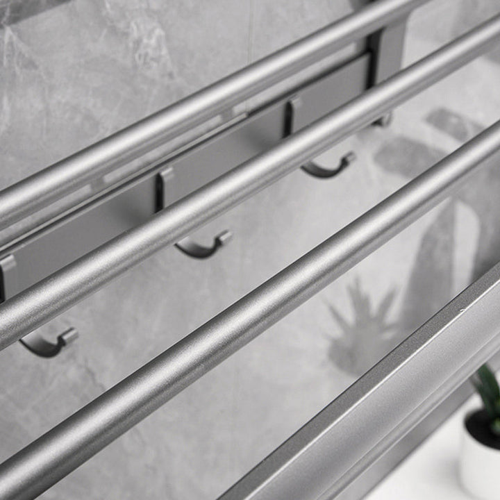 BowLift | Gray 6/7-piece modern bathroom accessory set bathroom shelf/bath towel hooks/towel bar included