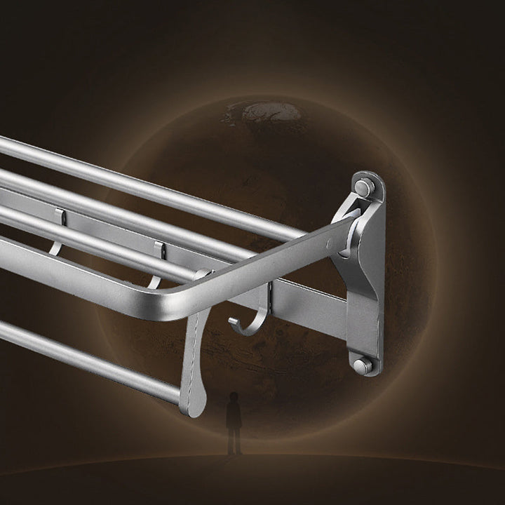 BowLift | Gray 6/7-piece modern bathroom accessory set bathroom shelf/bath towel hooks/towel bar included