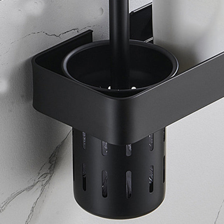 BowLift | 7-piece Bathroom Hardware Set Matte Black/Grey with Bath Shelf/Towel Holder/Bath Towel Hook