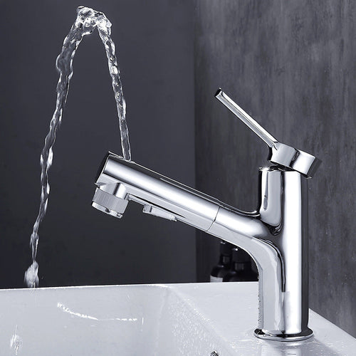 BowLift | Contemporary sink faucet pull-out basin tap with lever handle