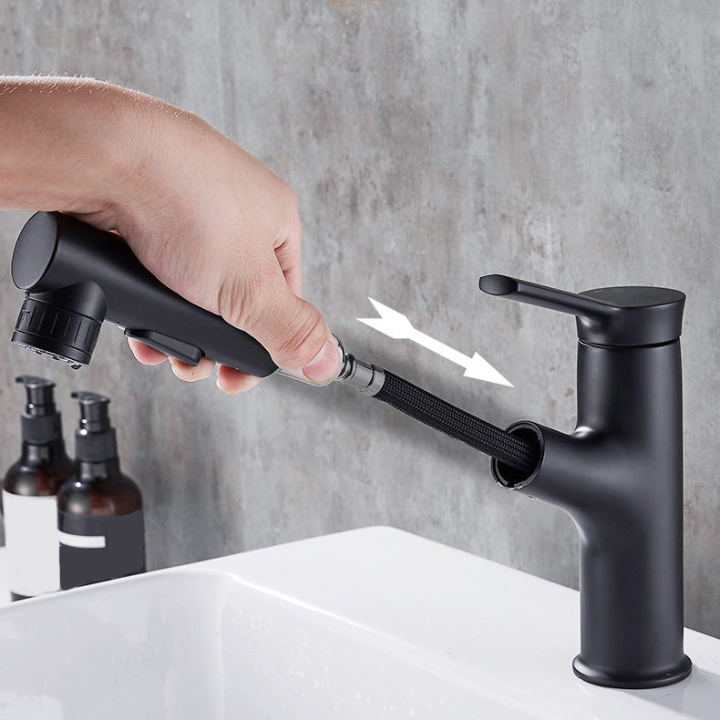 BowLift | Contemporary sink faucet pull-out basin tap with lever handle