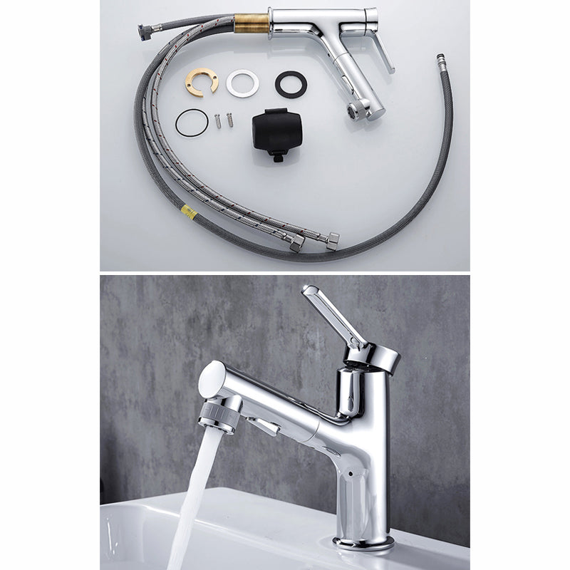 BowLift | Contemporary sink faucet pull-out basin tap with lever handle