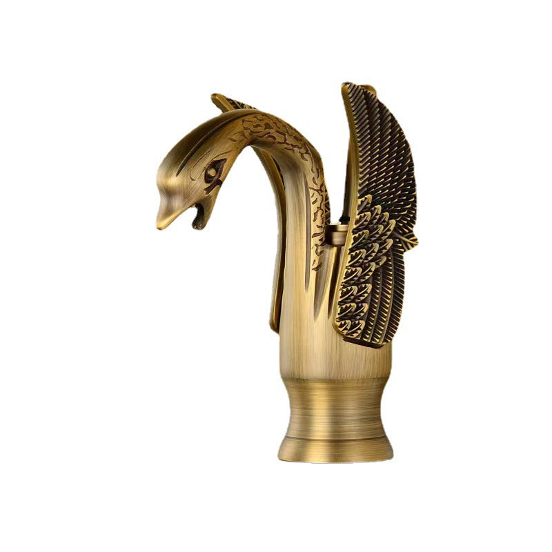 BowLift | Full brass bathroom sink faucet hot and cold water single lever sink faucet