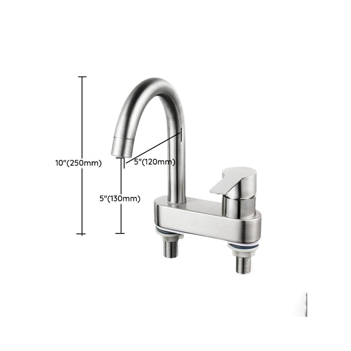 BowLift | 304 stainless steel center faucet bathroom single handle hot and cold sink faucet