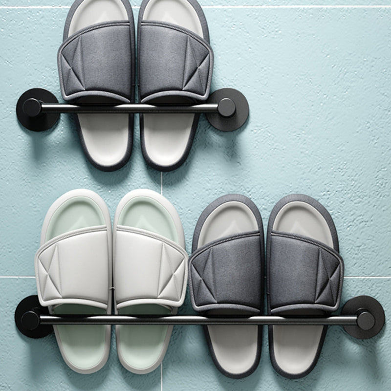 BowLift | 2-piece modern bathroom accessories set metal slipper rack/towel bar