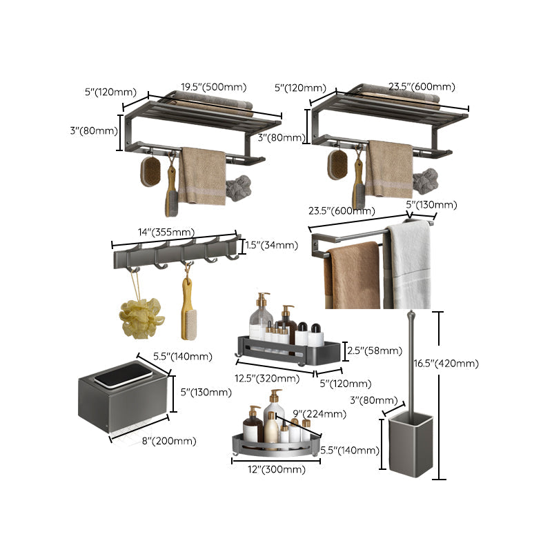 BowLift | Modern Bathroom Accessory Set Gray Bathroom Accessories Hardware Set
