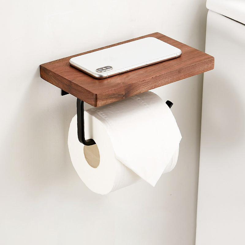 BowLift | Walnut Brown Bathroom Accessory Set Metal Folding Bath Hardware Set