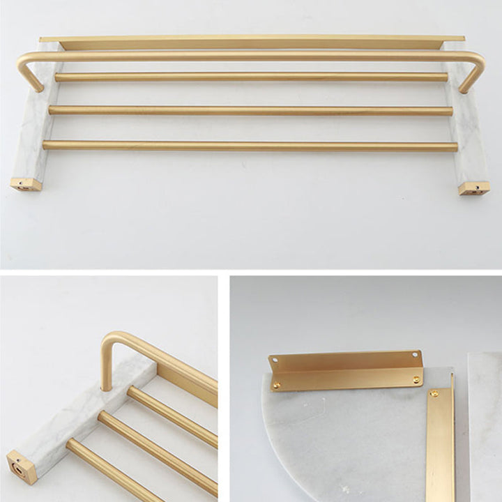 BowLift | Polished Brass Bathroom Accessory Set Marble Bathroom Hardware