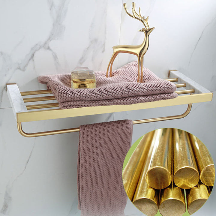 BowLift | Polished Brass Bathroom Accessory Set Marble Bathroom Hardware