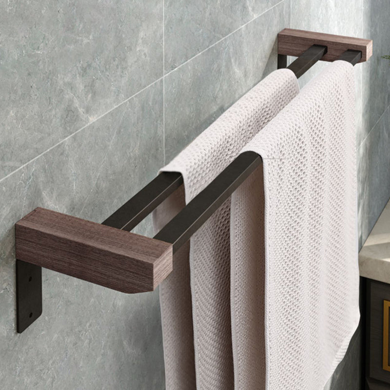 BowLift | 7-piece bathroom accessory set metal bath set with wood accents