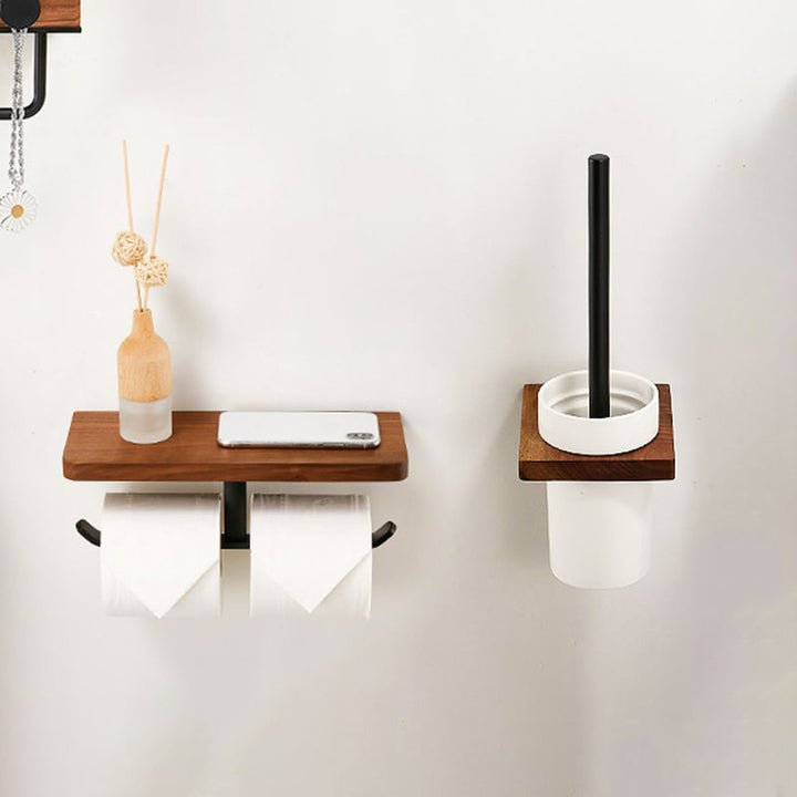 BowLift | Solid Wood Bathroom Accessories Set Foldable Metal Bathroom Accessories