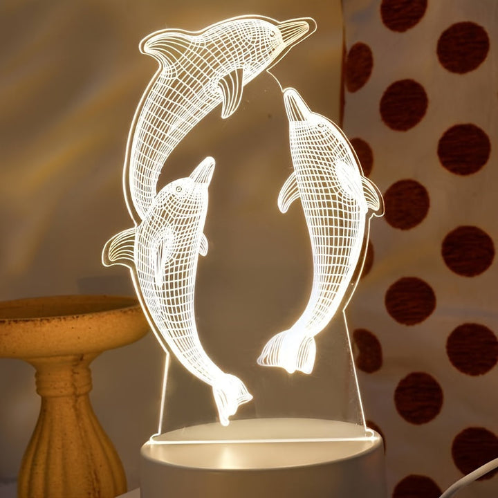 GeoDolphin - Trendy 3D Illusion Table Lighting Bowlift