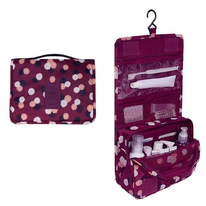 Water-Resistant Hanging Toiletry Bag with Organized Storage for Travel