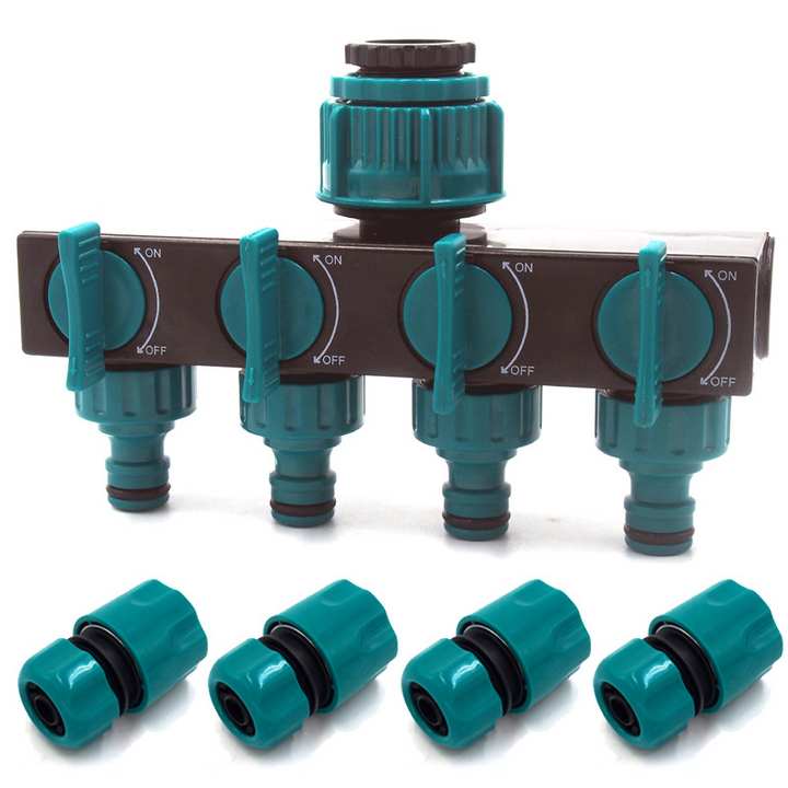 BowLift | Universal 4-way garden hose splitter – Adjustable faucet splitter