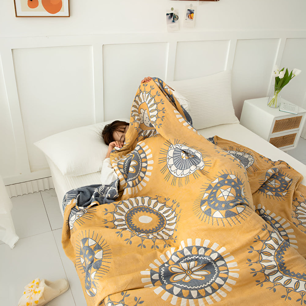 BowLift | Blossom Radiance Circle Cotton Blanket