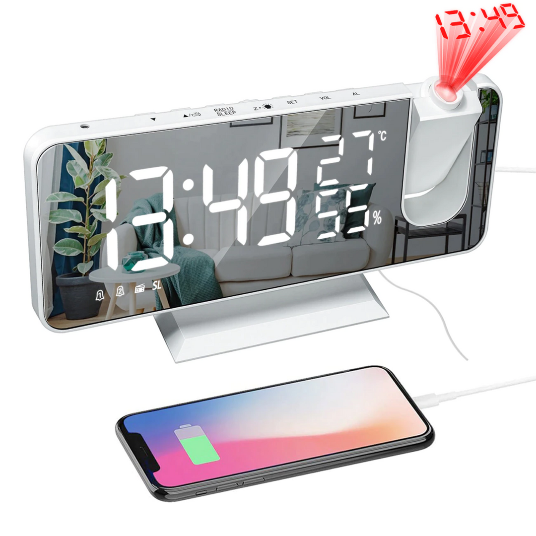 Astronatic™ Alarm Clock - LED Screen with 180° Projector Bowlift
