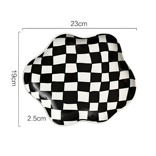 BowLift | Classic Checkered Ceramic Plate