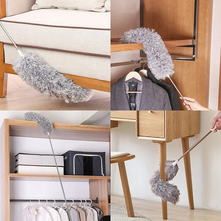 Retractable Washable Curved Microfiber Duster | Bowlift