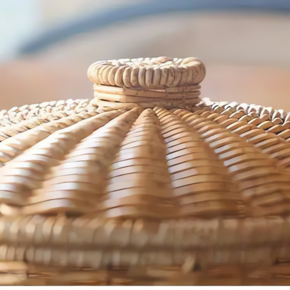 BowLift | Dome-Shaped Knitted Rattan Basket with Lid