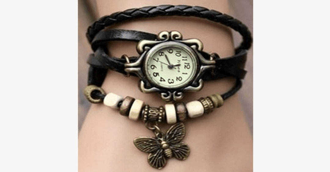 BowLift | Butterfly Wrap Watches - Multicolored Genuine Leather Snap Back Watch